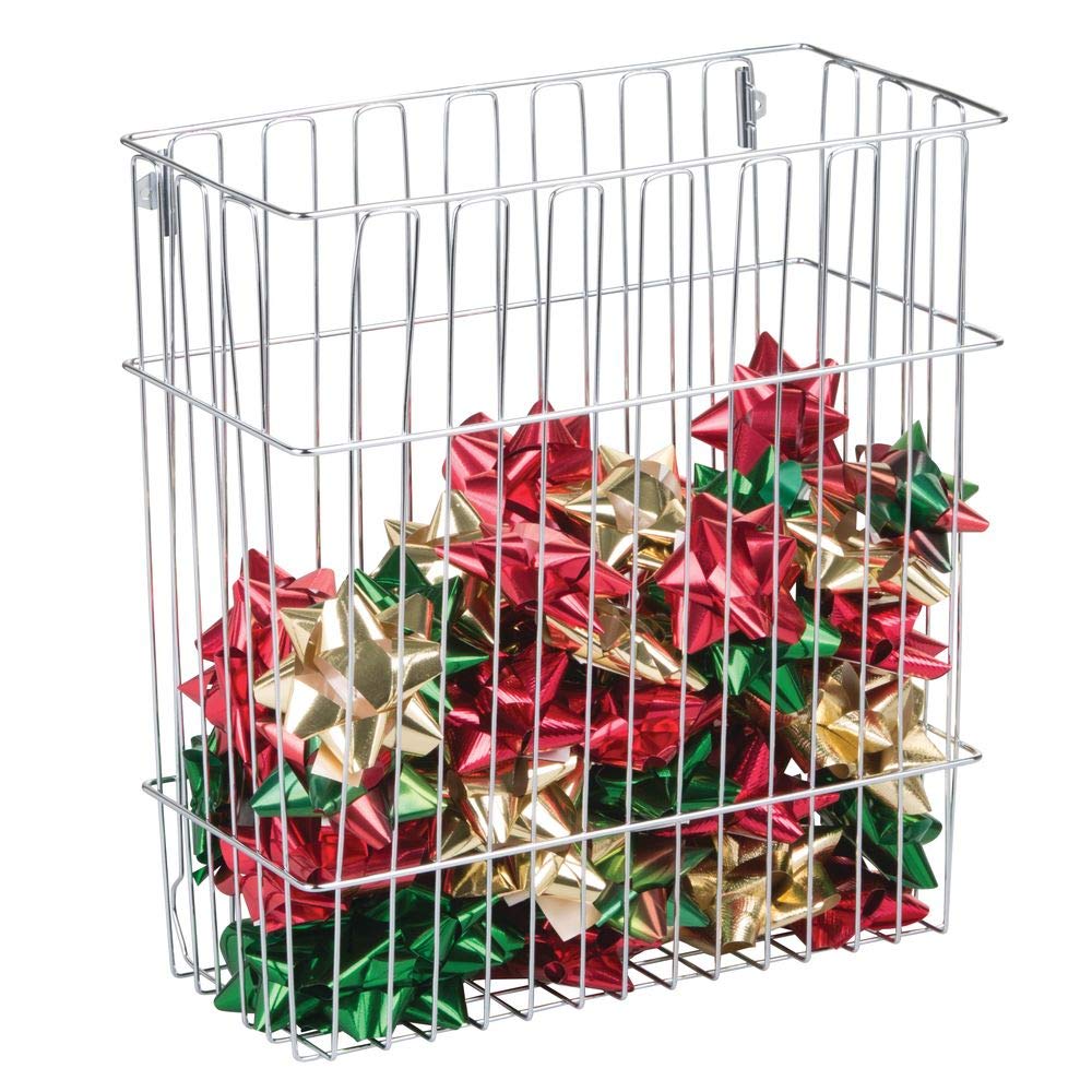 Wall Mount Holiday Organizer Basket for Wrapping Paper