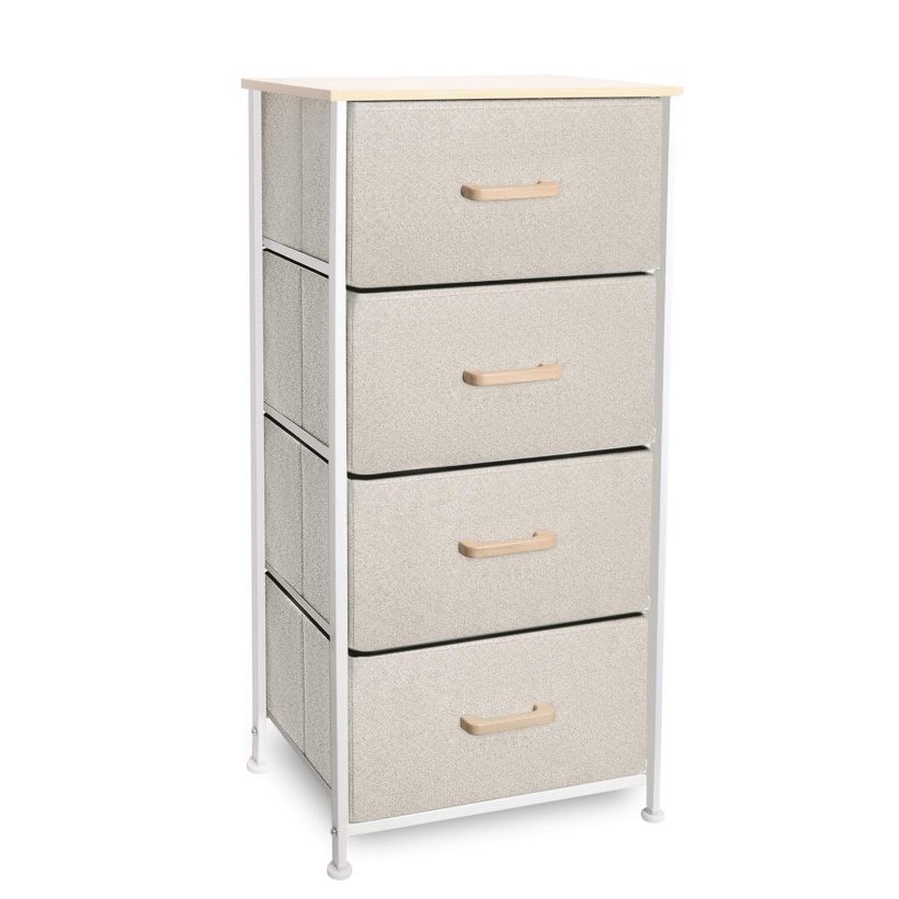 Shantton Tall Dresser with 4 Storage Bins Drawer Organizer
