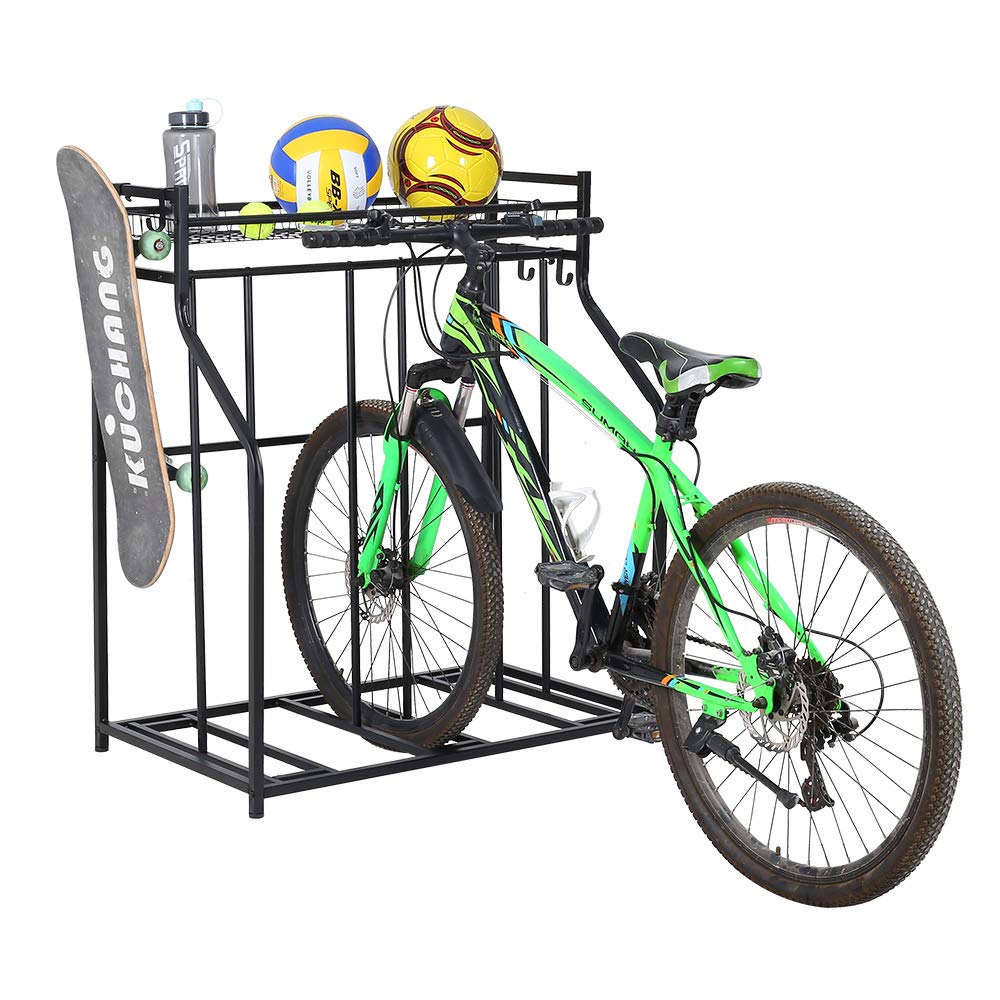 SNAIL 3 Bike Stand Rack with Storage for Garage Use
