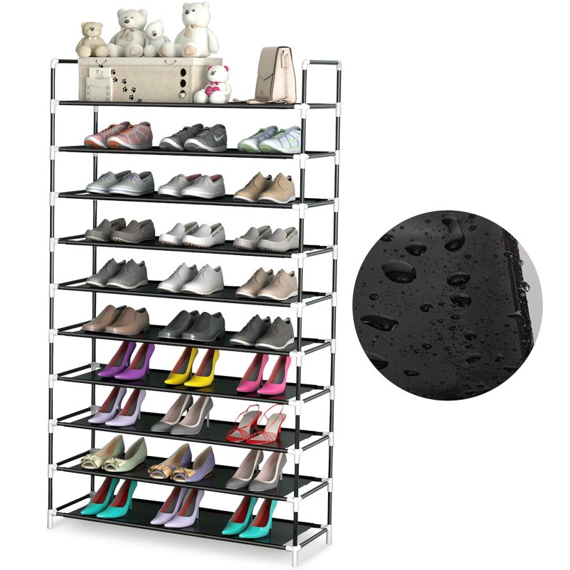 QooWare 10 Tiers Shoe Rack - Fit Up to 50 Pairs