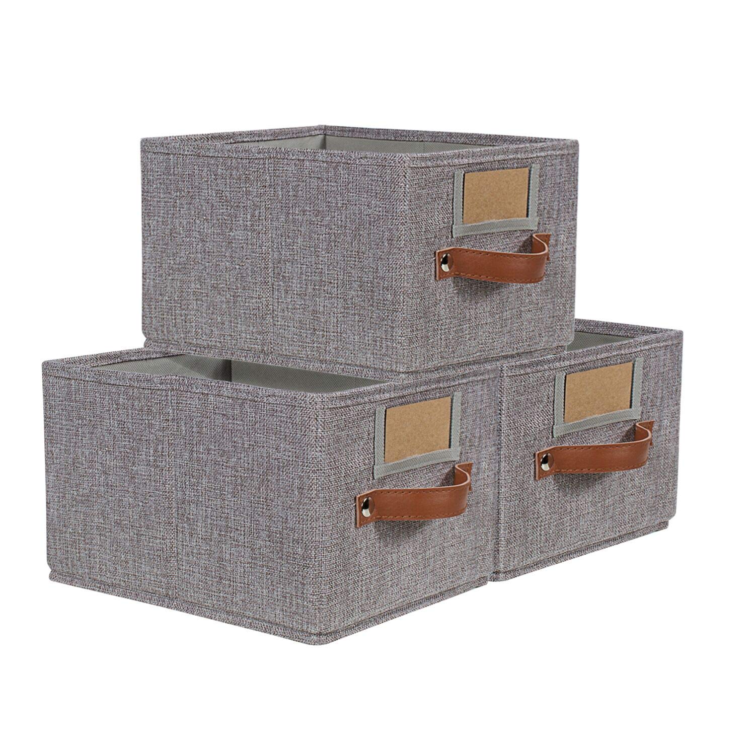 Foldable Storage Baskets for Shelves Set of 3, Fabric Storage Bins