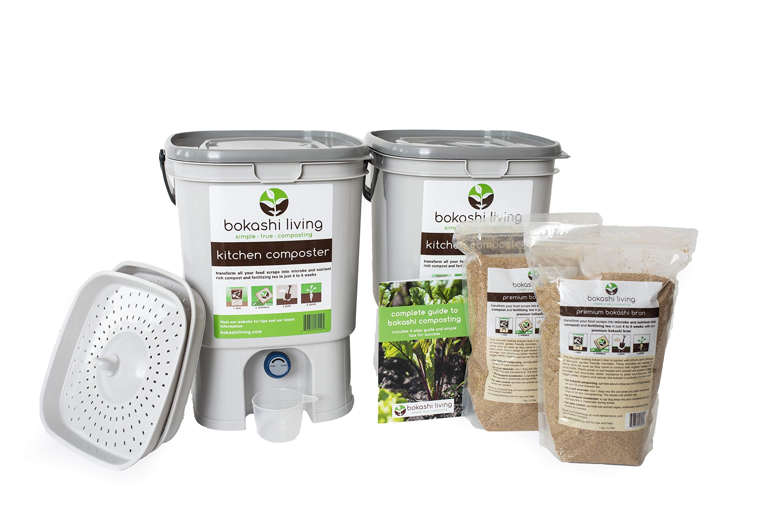 Bokashi Composting Starter Kit (Includes 2 Bokashi Bins)