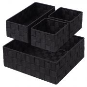 Posprica Woven Storage Box Cube Basket Bin Container Tote Organizer