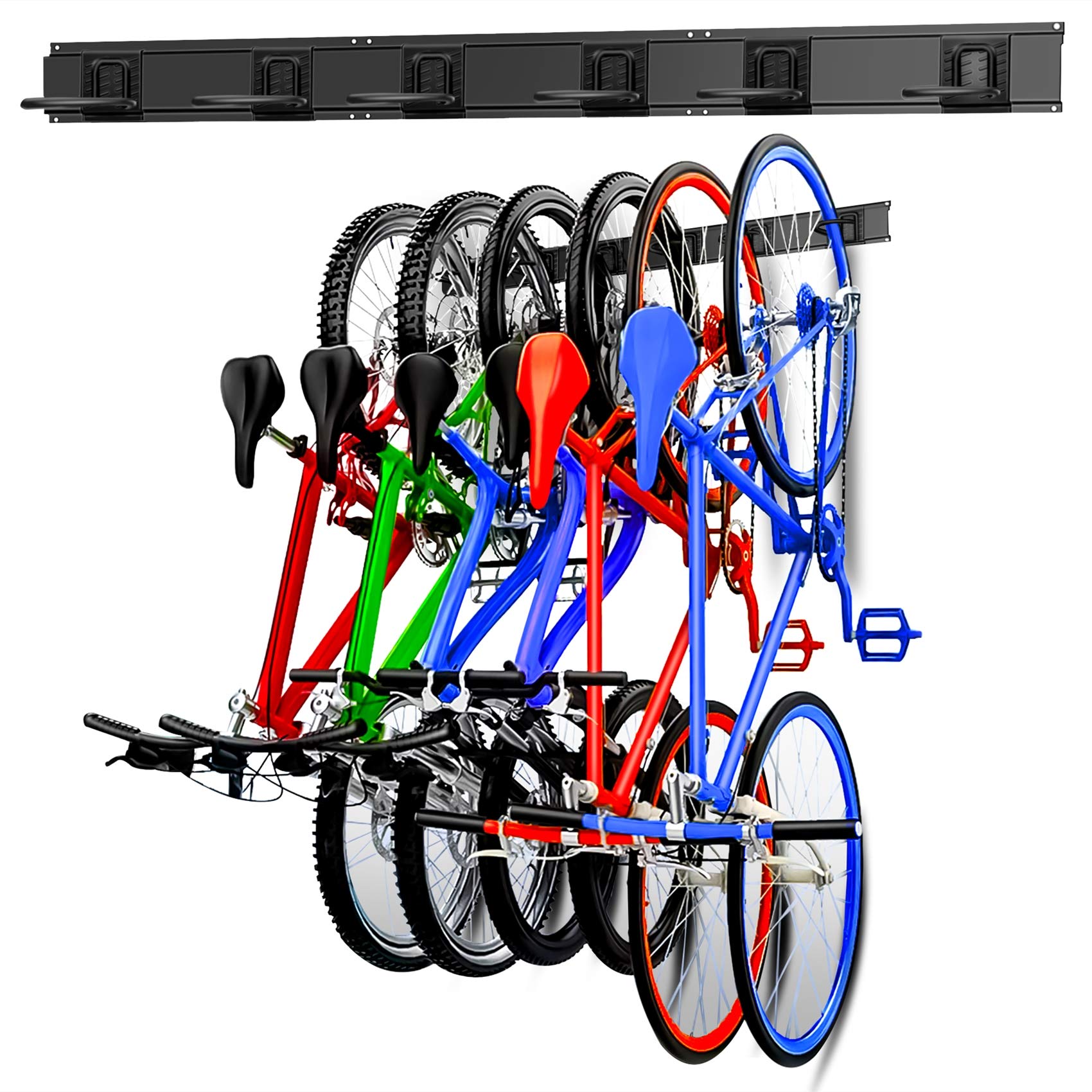 Walmann Bike Storage Rack, 6 Bike Hooks for Garage & Home
