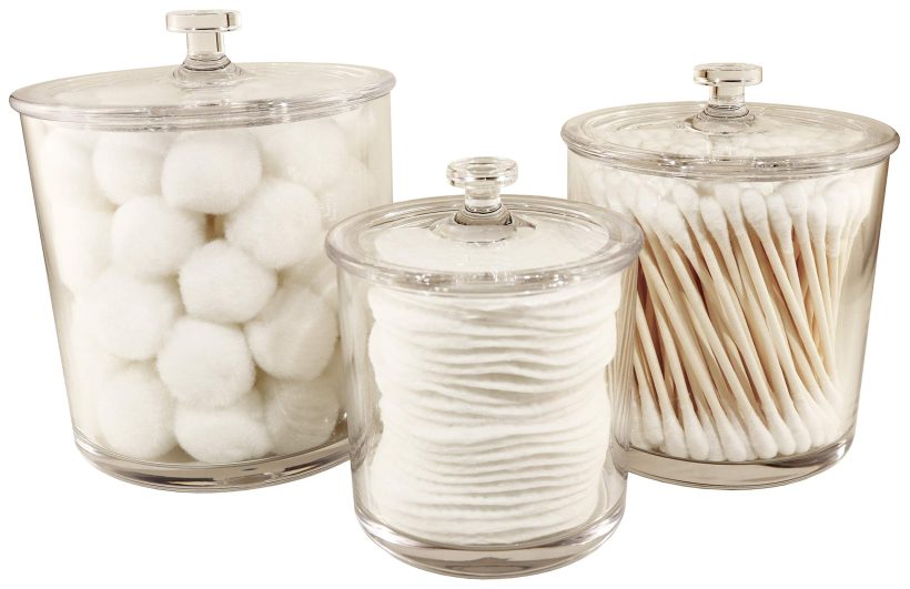 Premium Acrylic Apothecary Jars Set of 3 Canisters with Lids