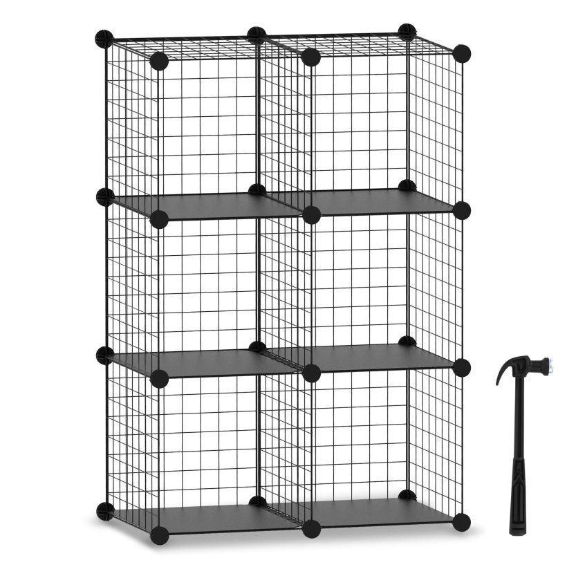 HOMIDEC Wire Cube Storage, Storage Shelves 6 Cube