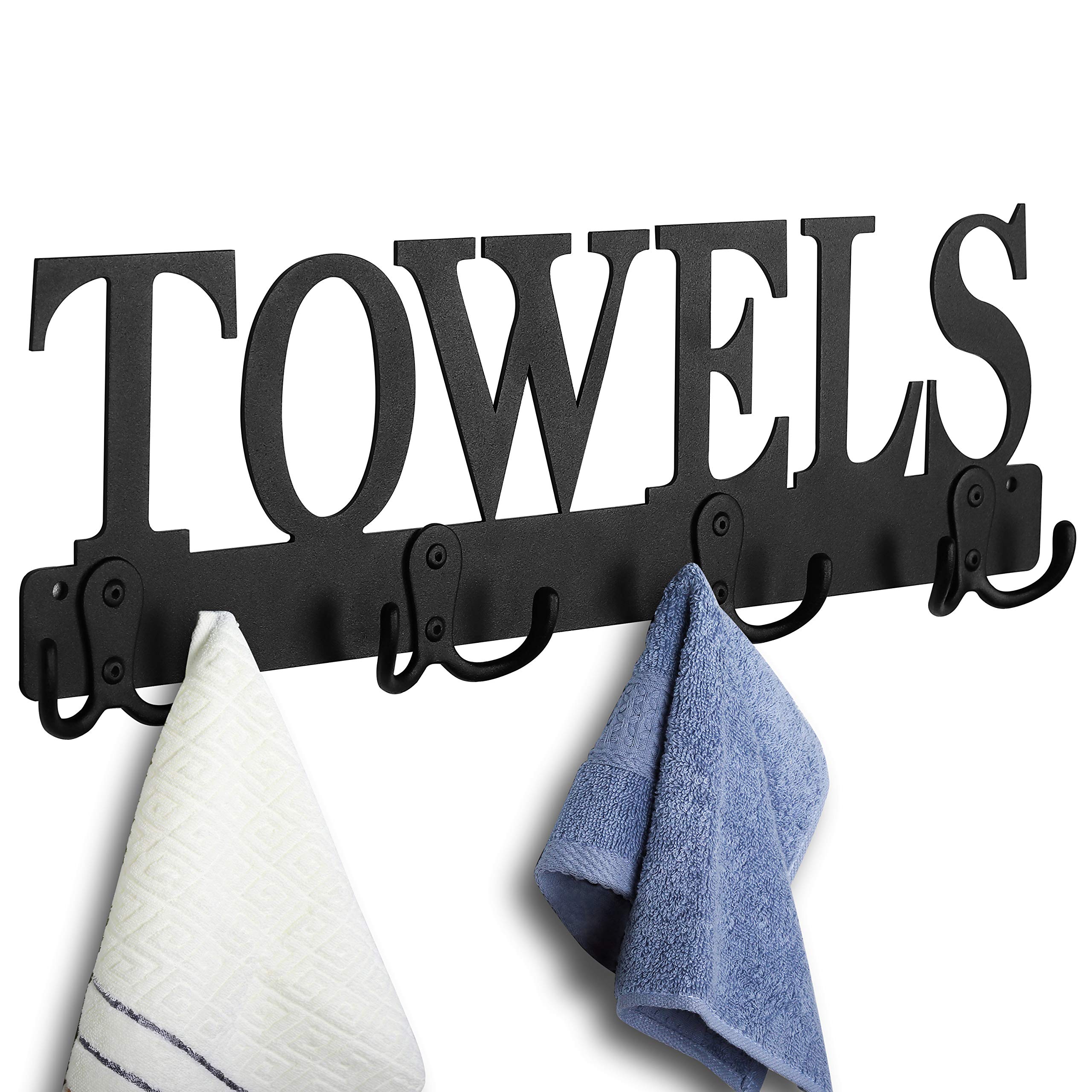Towel Rack 8 Hooks Towel Holder & Organizer Wall Mount