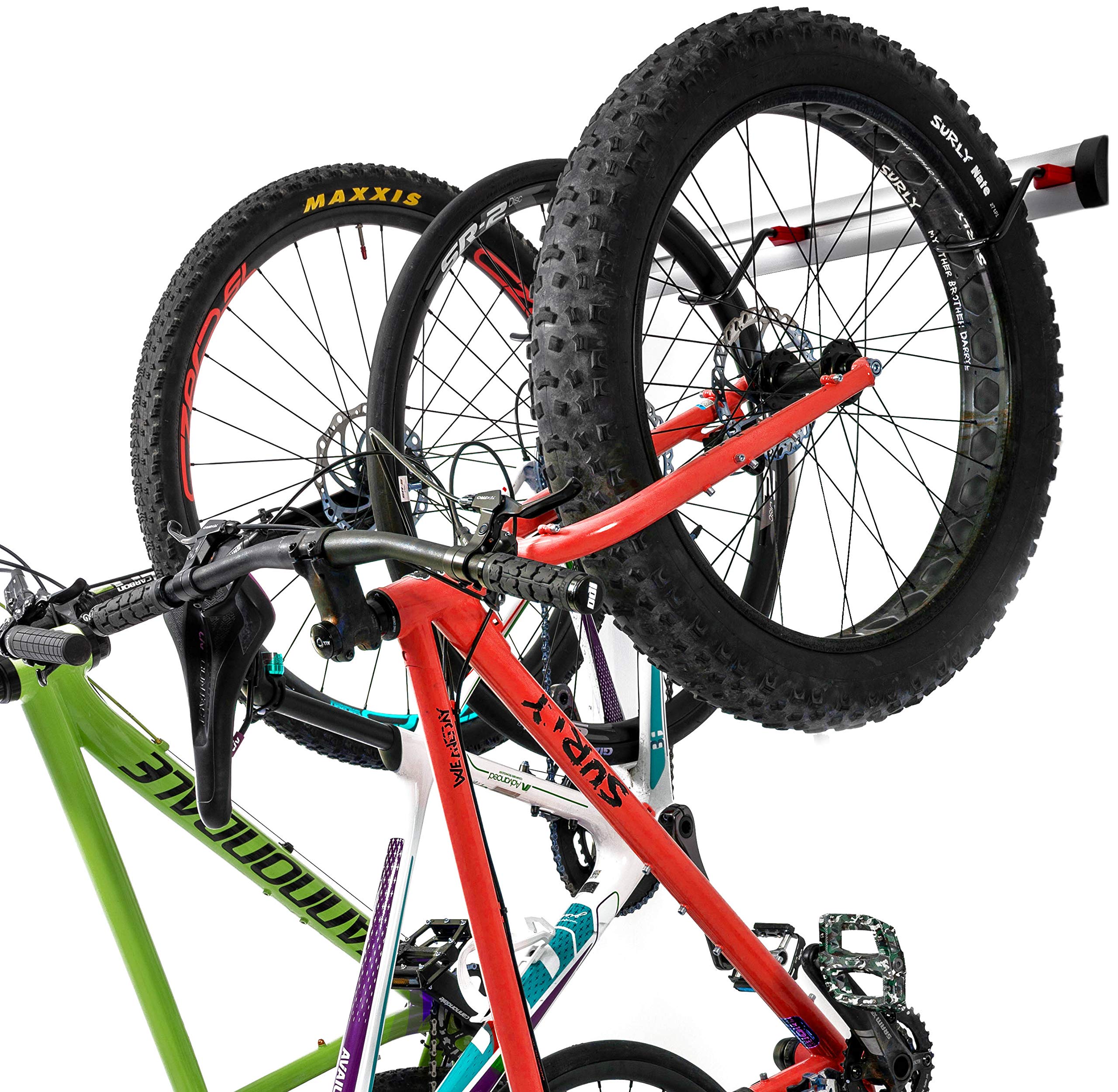 Bike Wall Rack for 3 Bikes - Adjustable Indoor Bicycle Storage