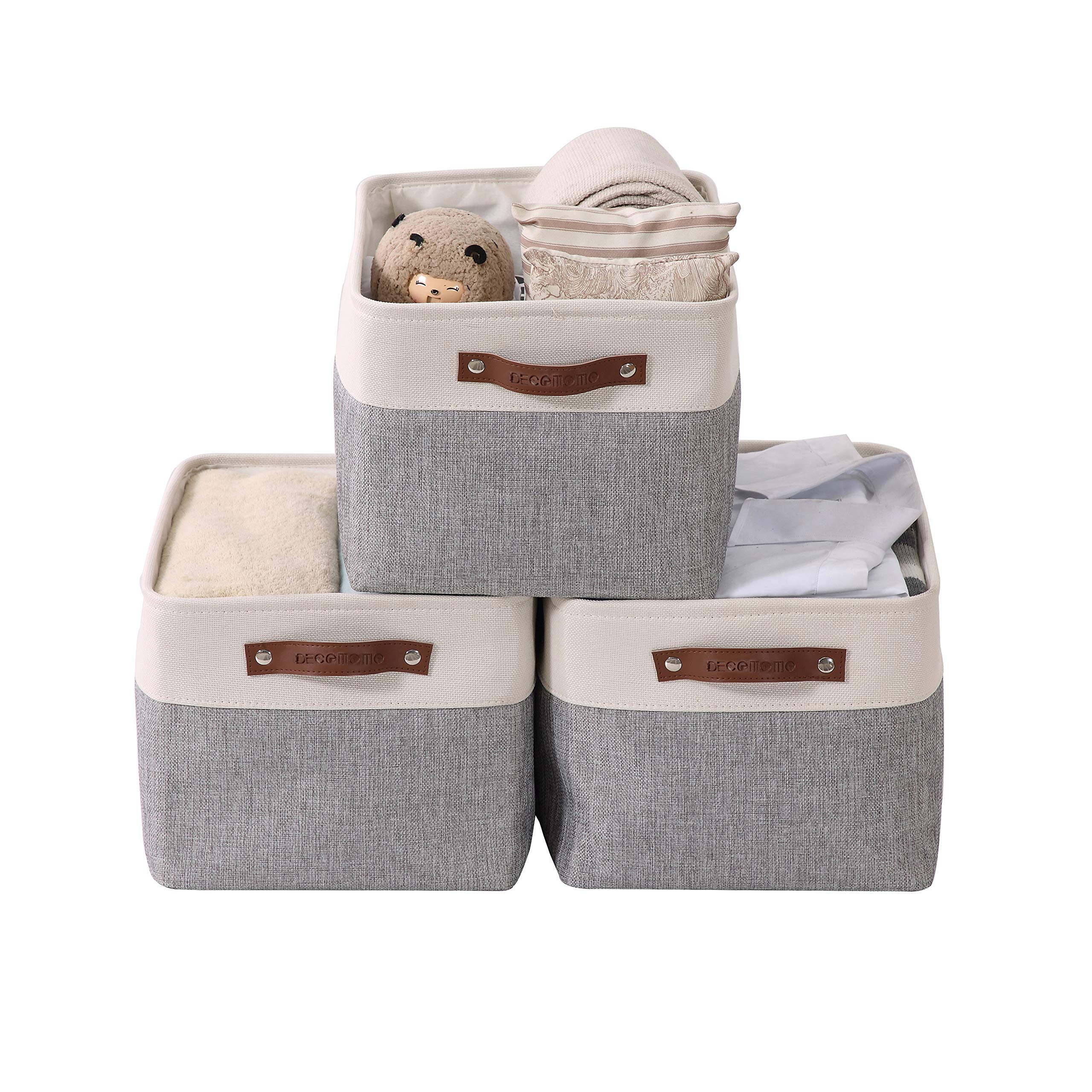 Large Fabric Storage Basket Cube W/Handles for Organizing