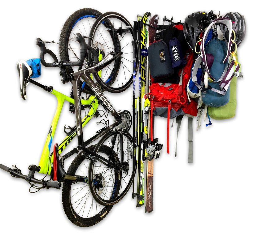 Adventure Wall Storage Rack Holds Bikes Skis Camping Hiking